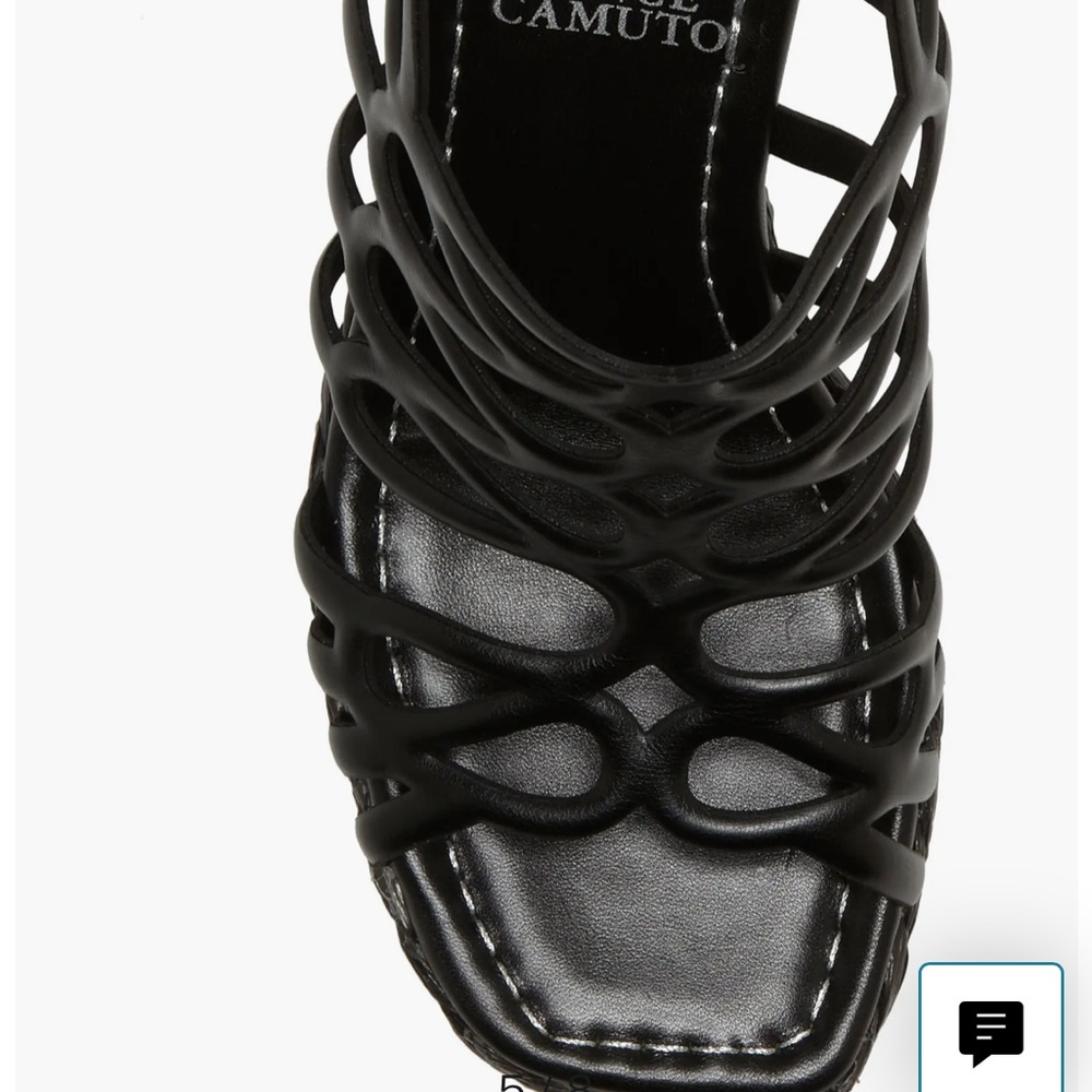 Vince Camuto Black Strappy Wedge Sandals - Picture 5 of 12